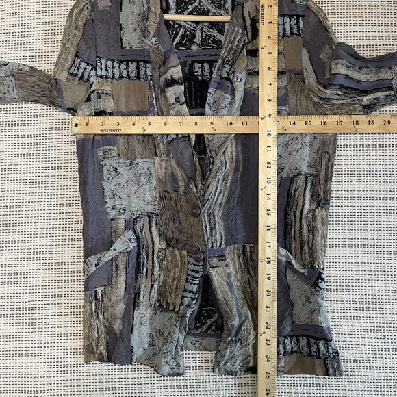 Vtg Karen Kane Petite Light Weight Blazer Jacket Geometric Pattern Multicolor - Picture 6 of 6